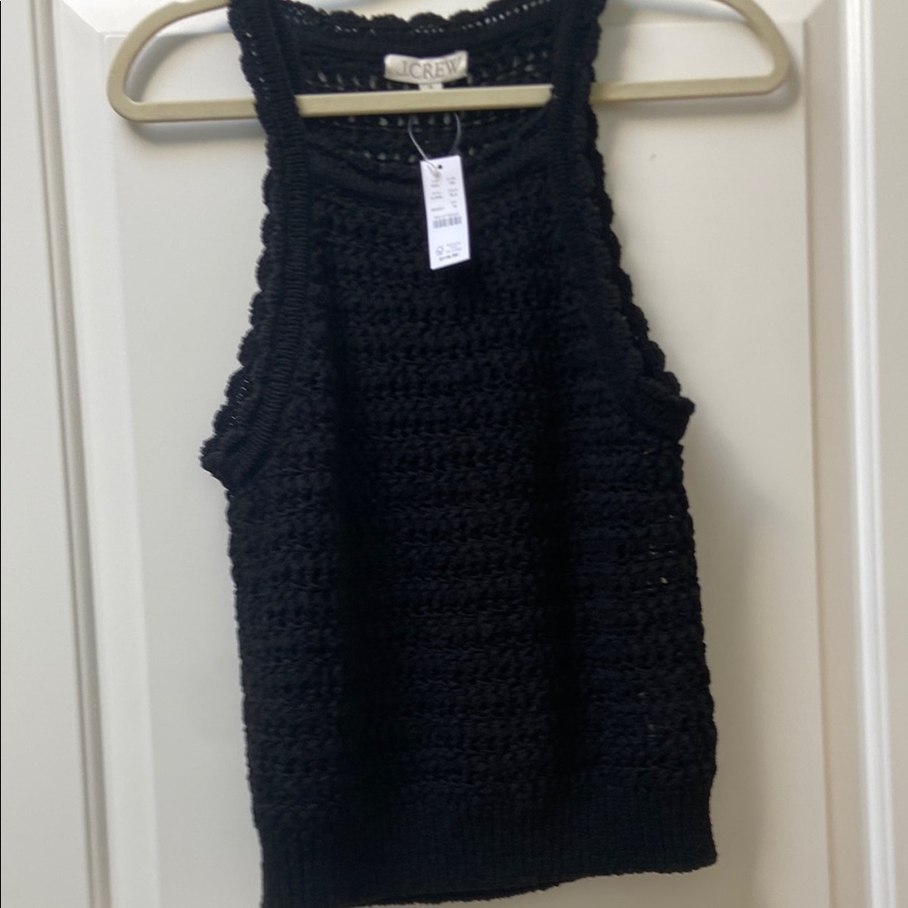 J. Crew Elegant Black Knit Tank Top